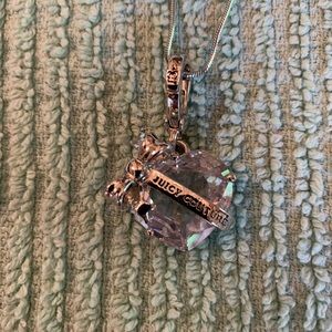 Juicy Couture clear heart charm necklace